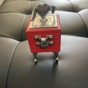 2000 JIM CLIFT PEWTER AND WOOD TRINKET BOX - LEARNING TO FLY